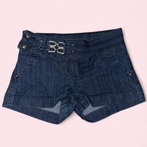 Elegant Dark Blue Women's Jean Shorts